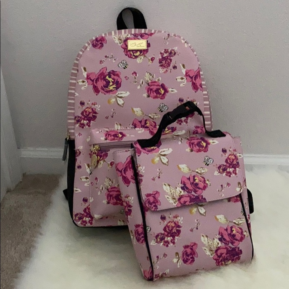 NWT Betsy Johnson backpack w/ lunchbox , 2pc set